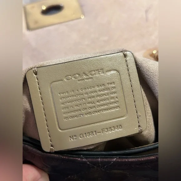 Coach Cassidy Oxblood Snake Embossed Diamond Quilted Leather Crossbody - Picture 11 of 16